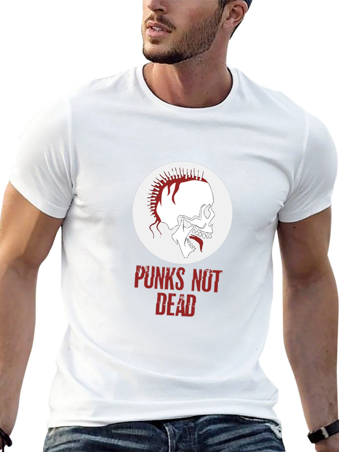 Punk Skull Graphic Tee - Punx Not Dead T-Shirt