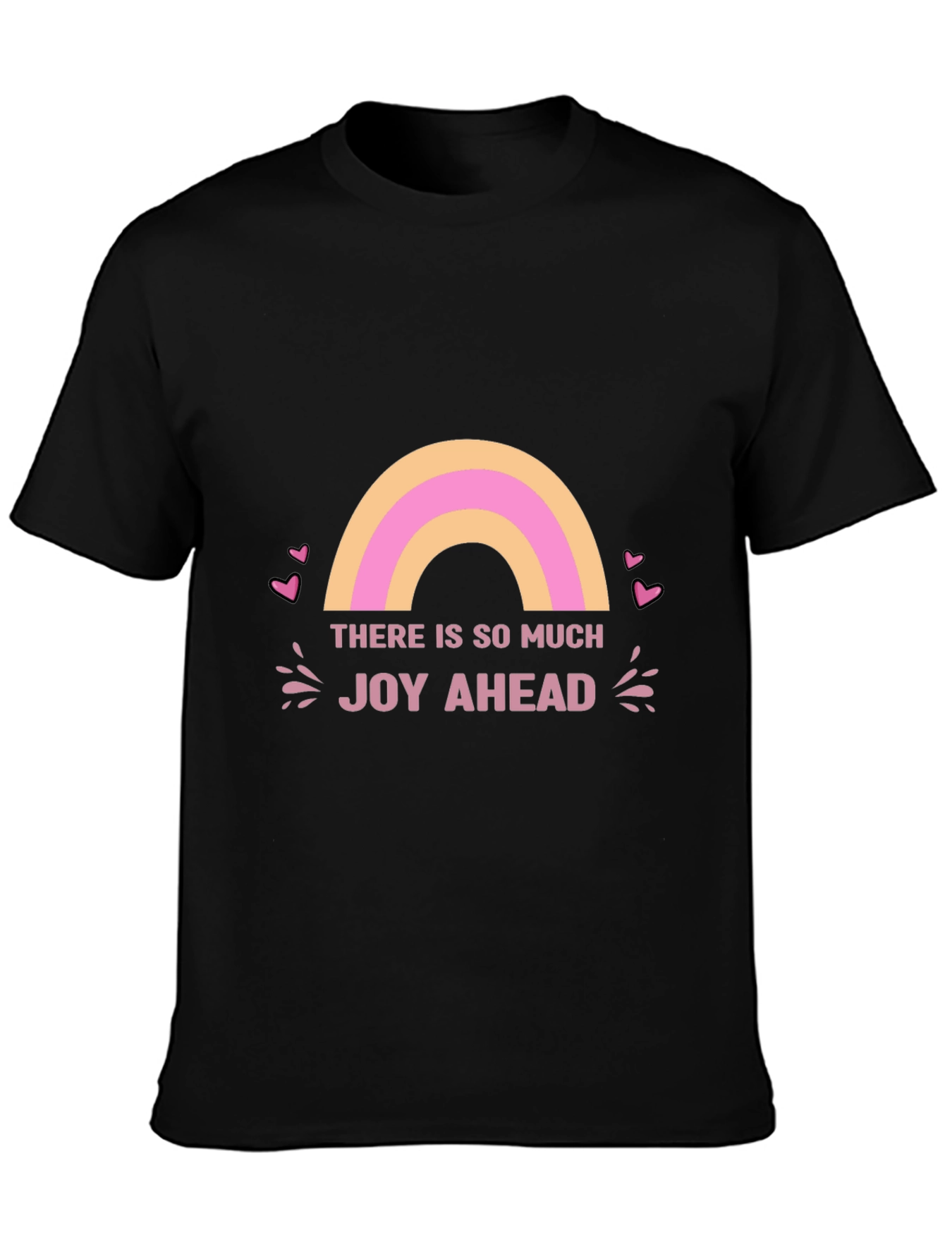 Joy Ahead Graphic Tee - Positive Vibes Black T-Shirt