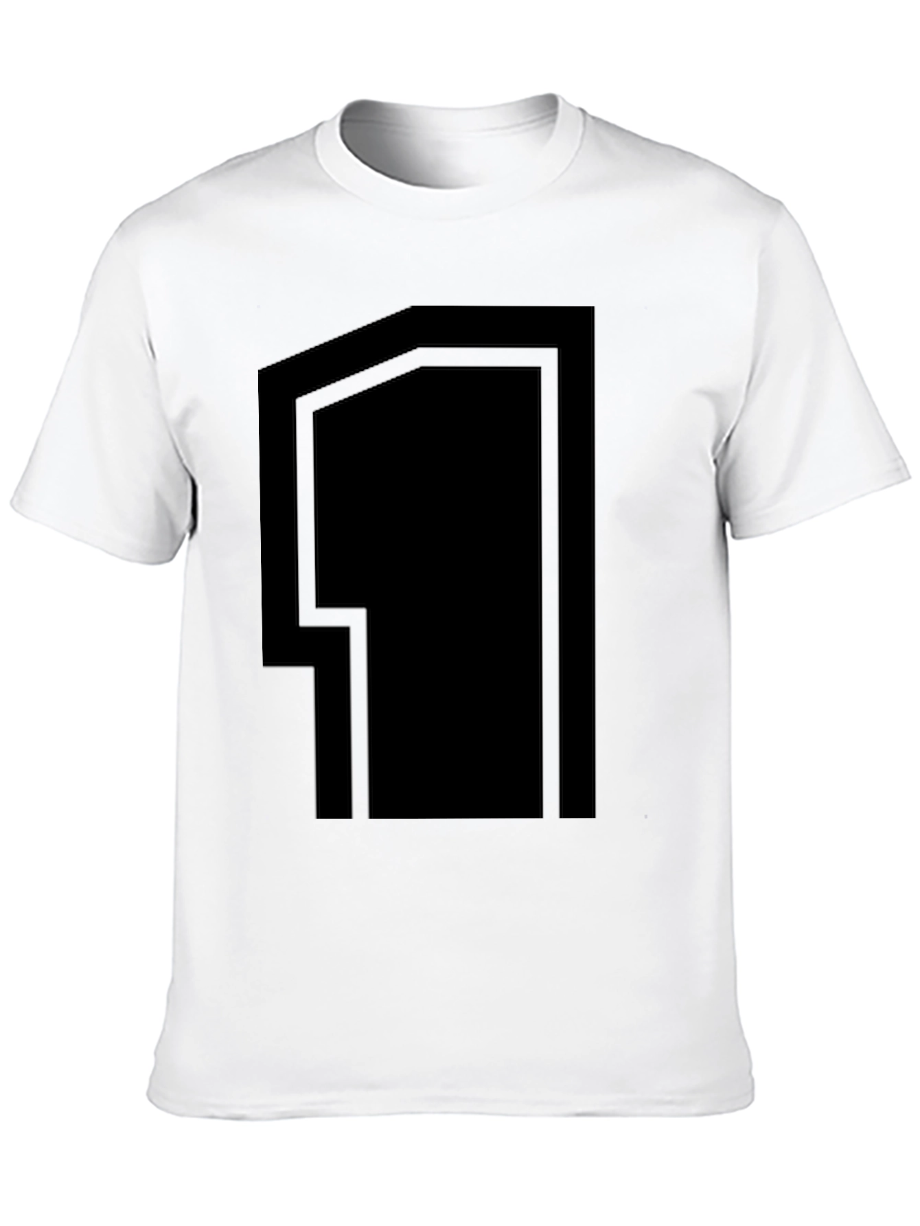 Bold Graphic Number 1 T-Shirt - Black