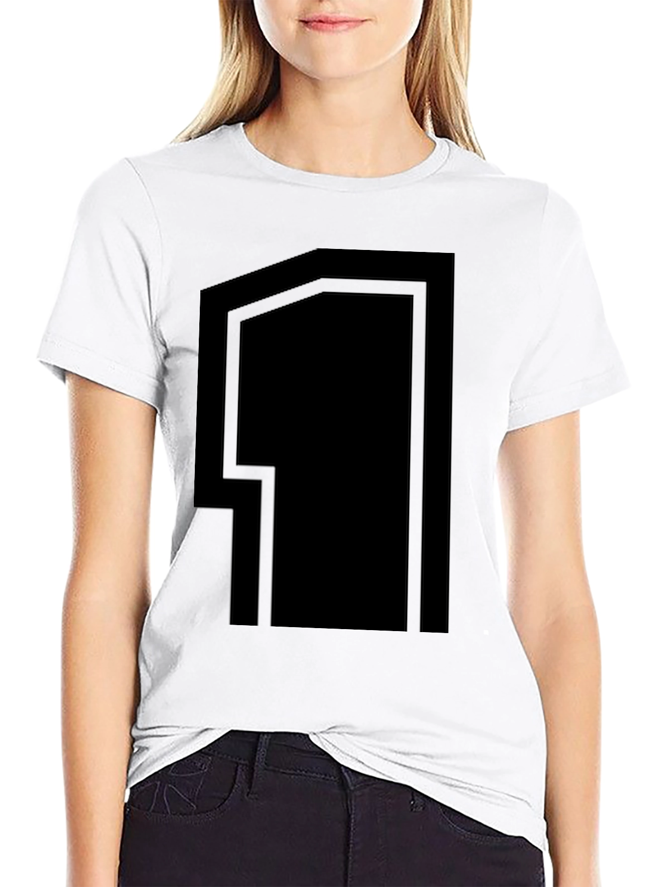 Bold Graphic Number 1 T-Shirt - Black