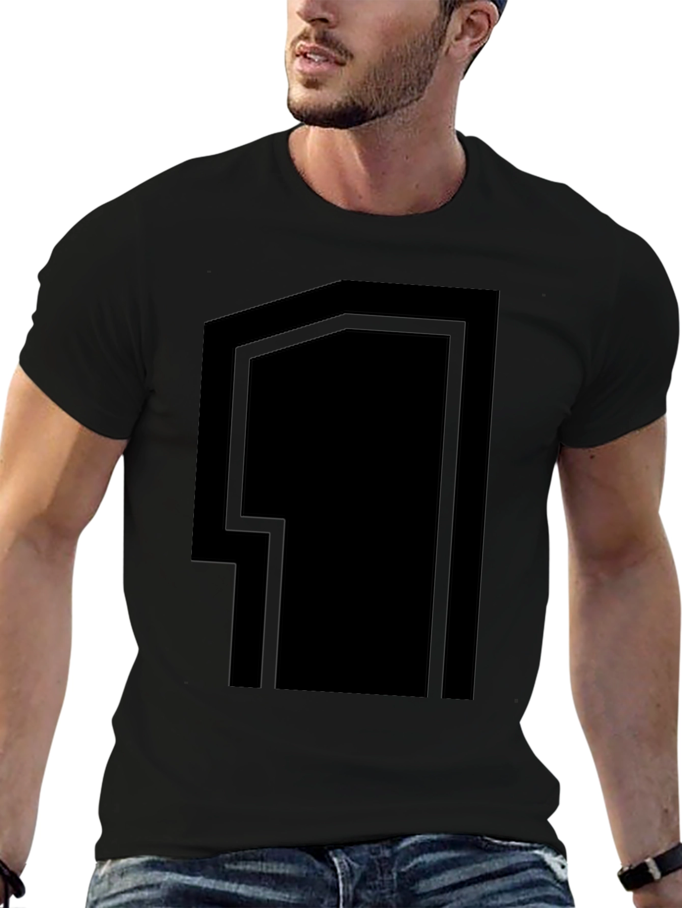 Bold Graphic Number 1 T-Shirt - Black