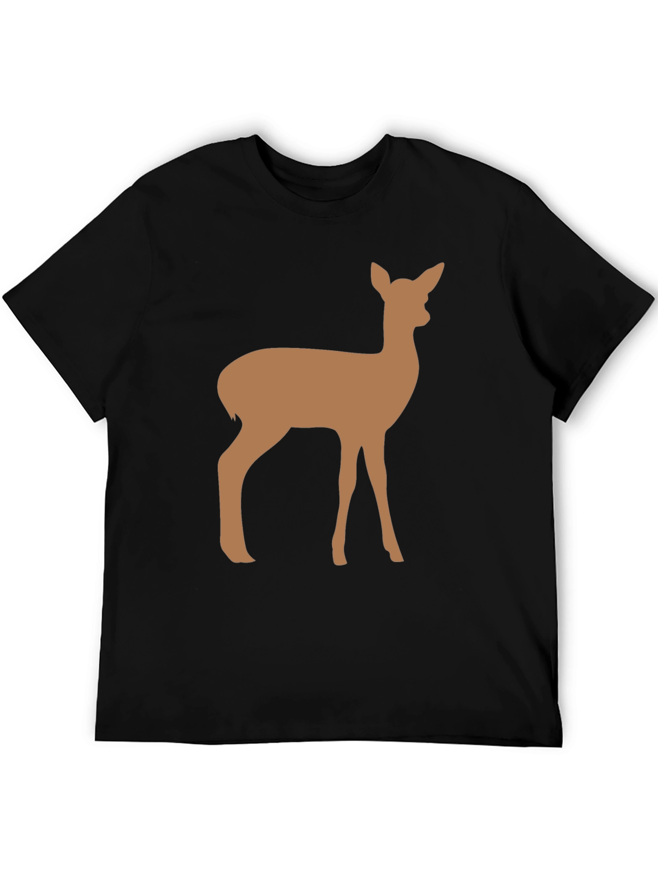 Deer Graphic Black Tee - Unisex Casual T-Shirt
