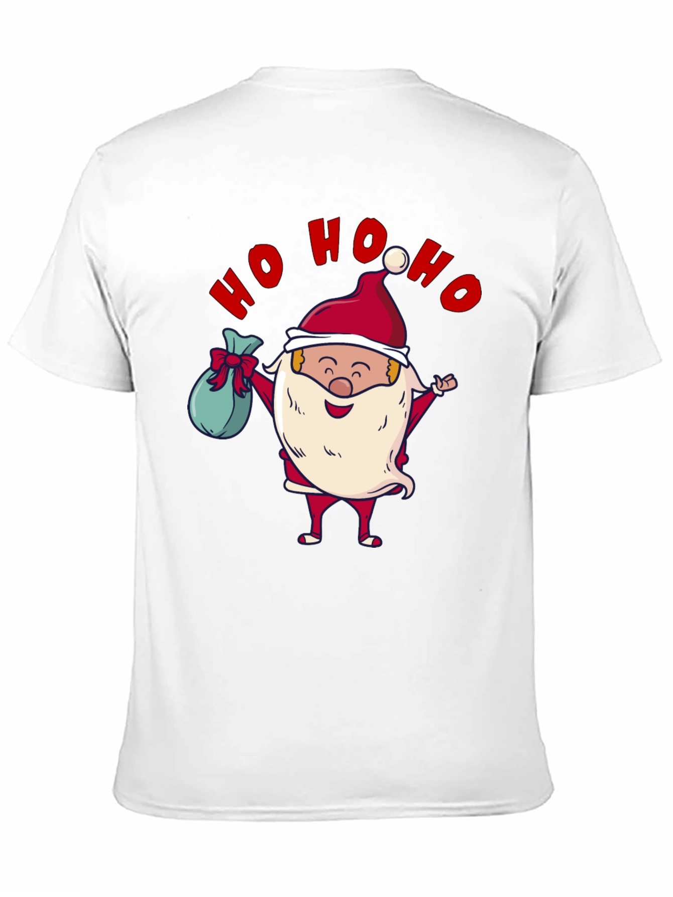 Festive Santa Ho Ho Ho Black T-Shirt