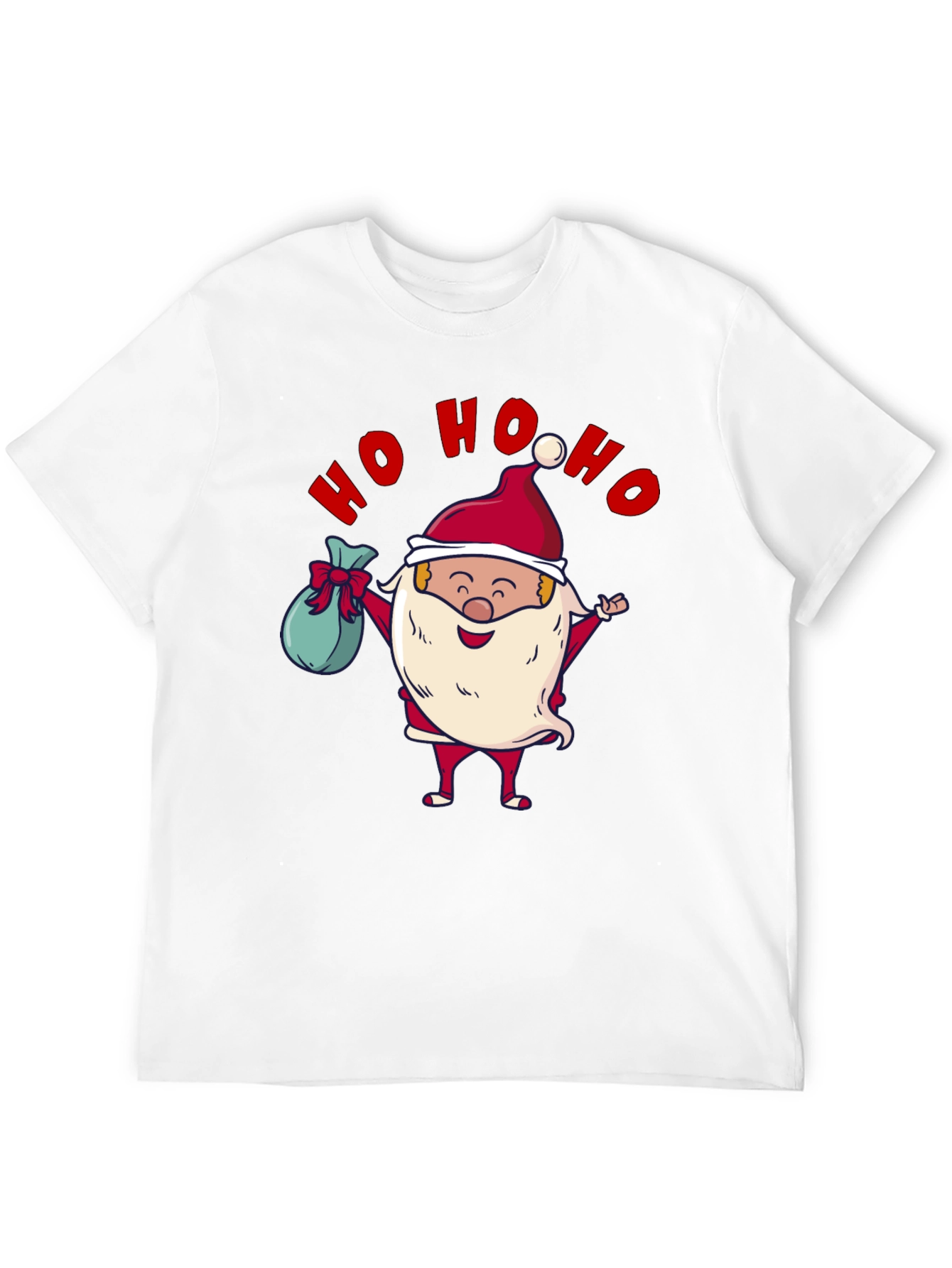 Festive Santa Ho Ho Ho Black T-Shirt