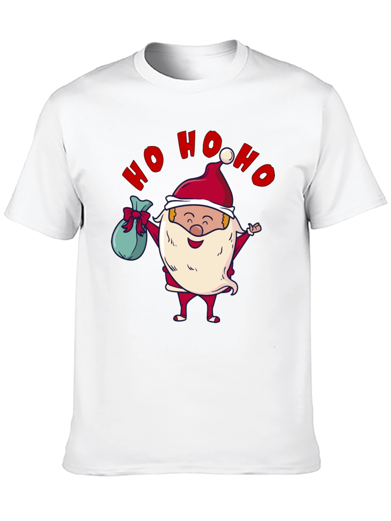 Festive Santa Ho Ho Ho Black T-Shirt