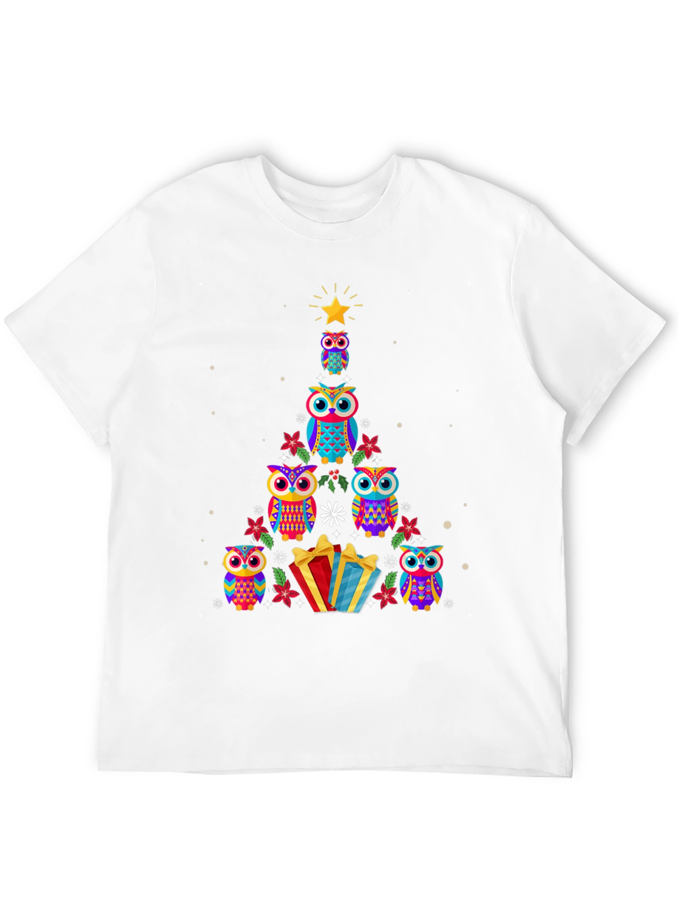 Festive Owl Christmas Tree T-Shirt