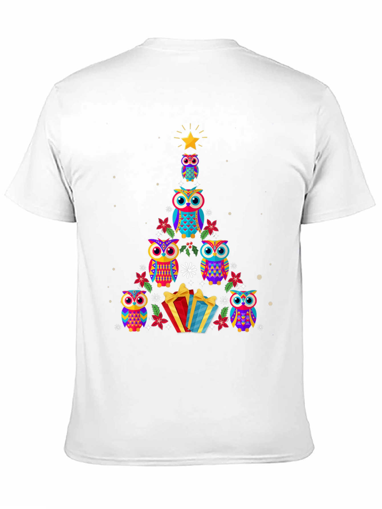 Festive Owl Christmas Tree T-Shirt