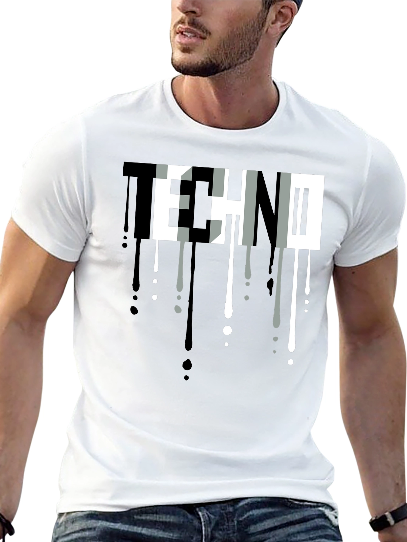 Techno Drip Graphic Tee - Modern Streetwear