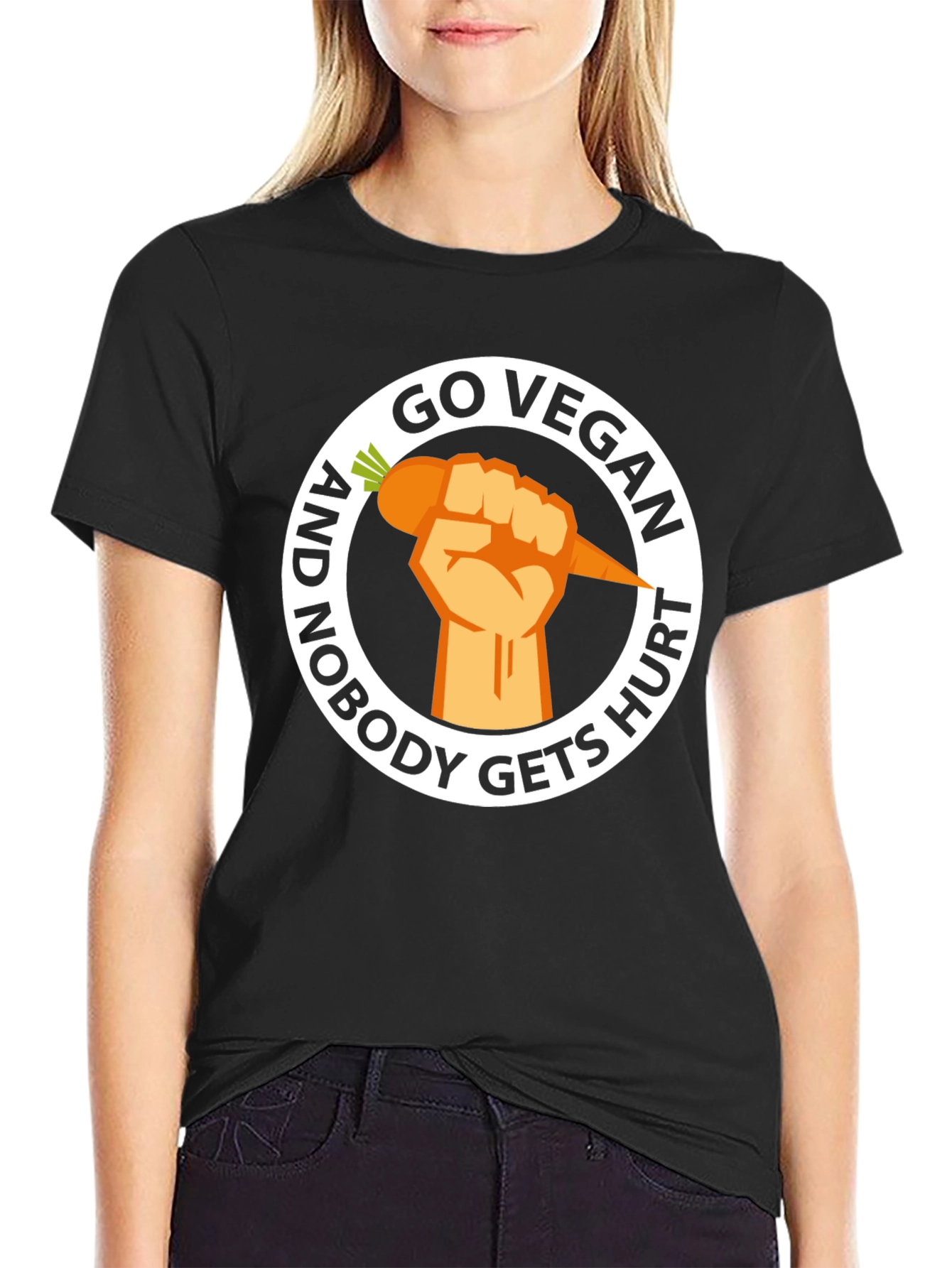 Go Vegan Nobody Gets Hurt Graphic Tee