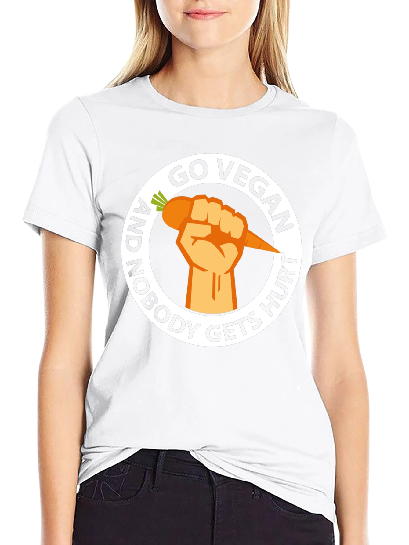 Go Vegan Nobody Gets Hurt Graphic Tee