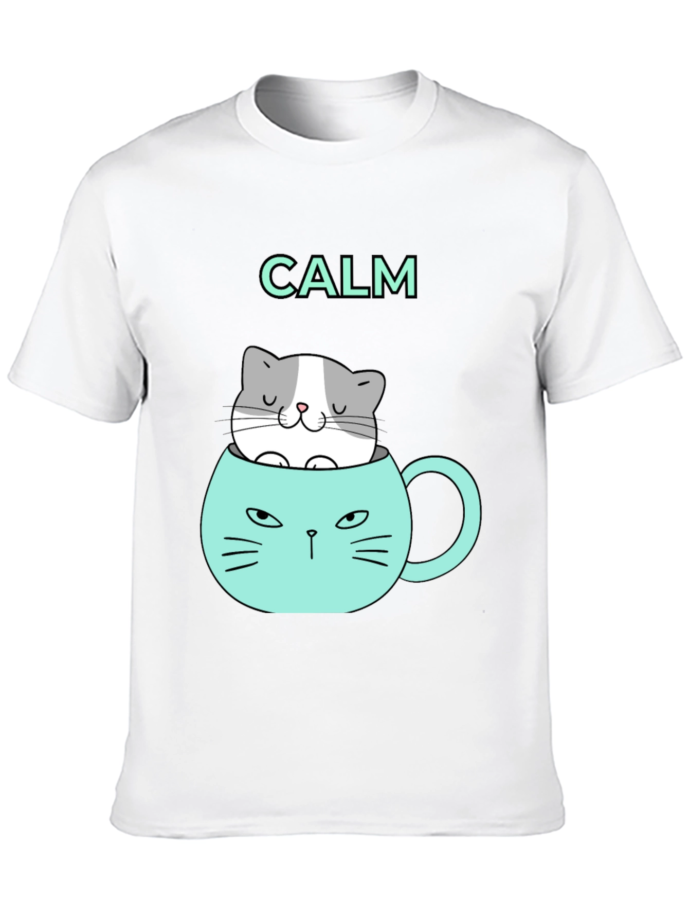 Calm Cat Mug Graphic Tee