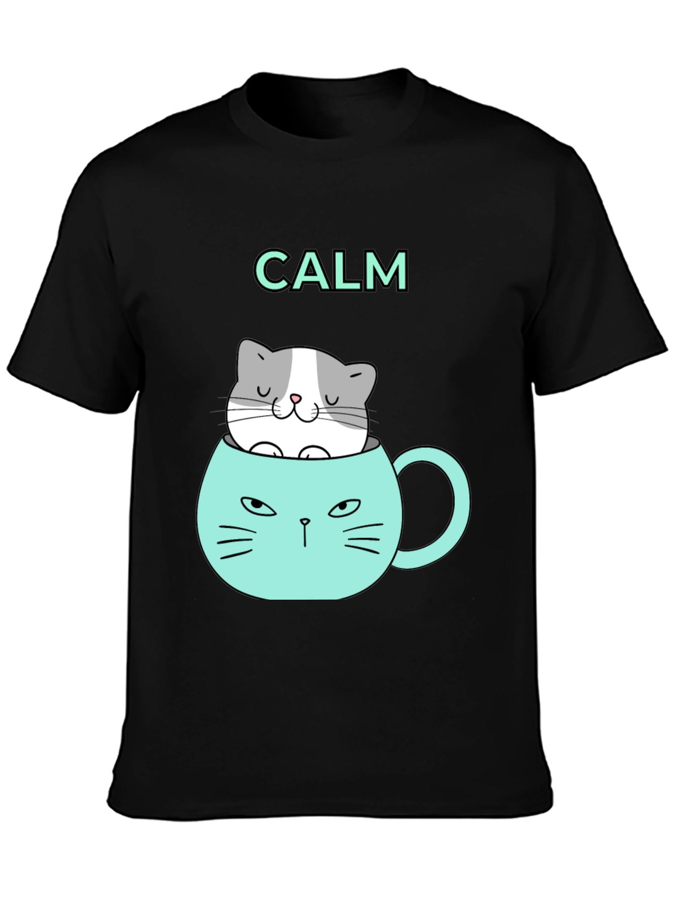 Calm Cat Mug Graphic Tee