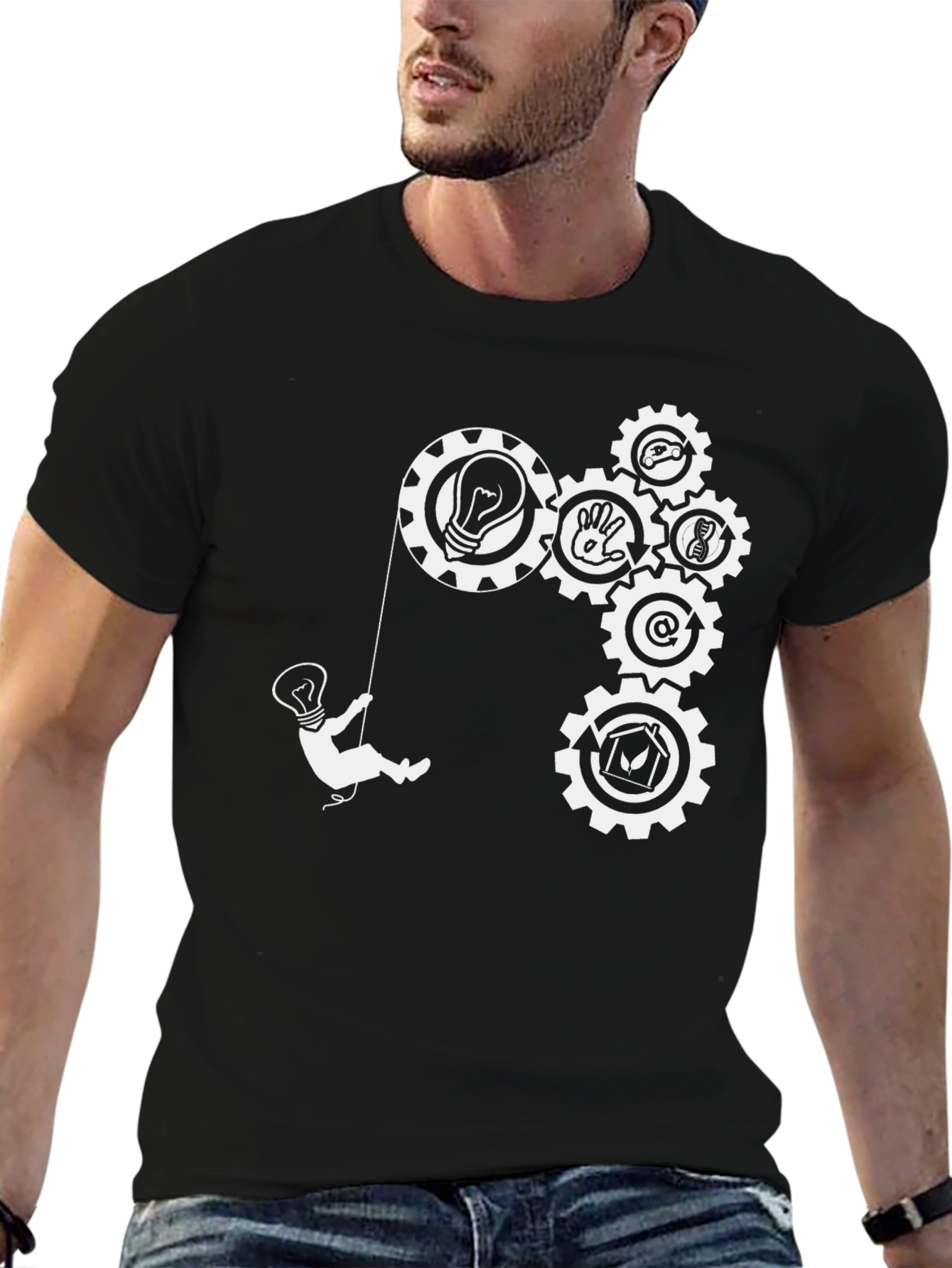 Gear Up Your Style: Black Graphic Tee