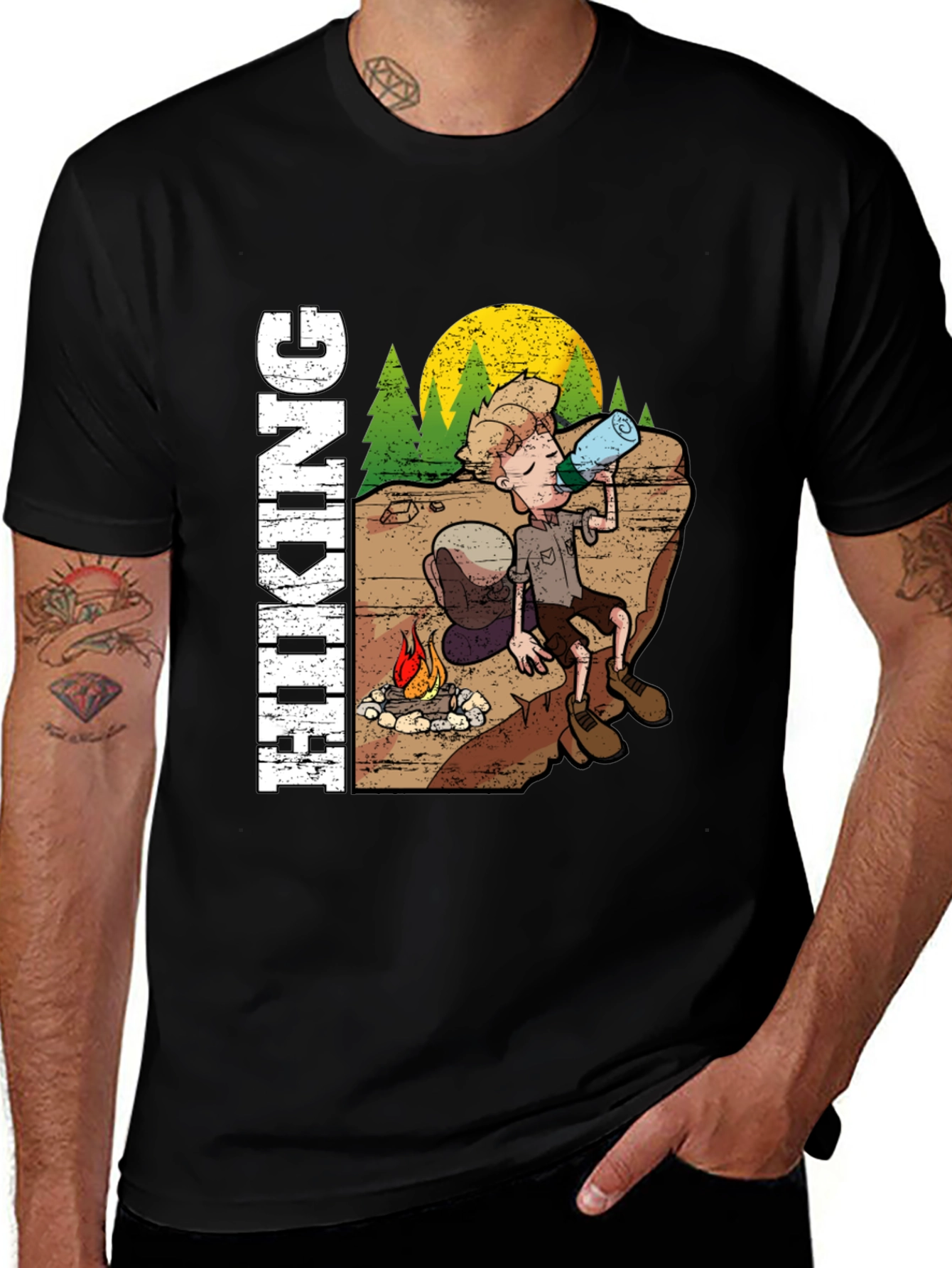 Hiking Adventure T-Shirt - Campfire Design