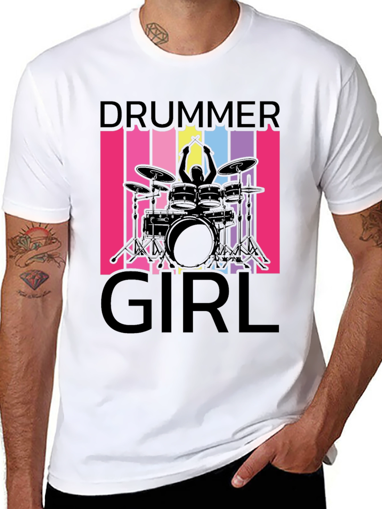 Drummer Girl T-Shirt - Music Lover Tee