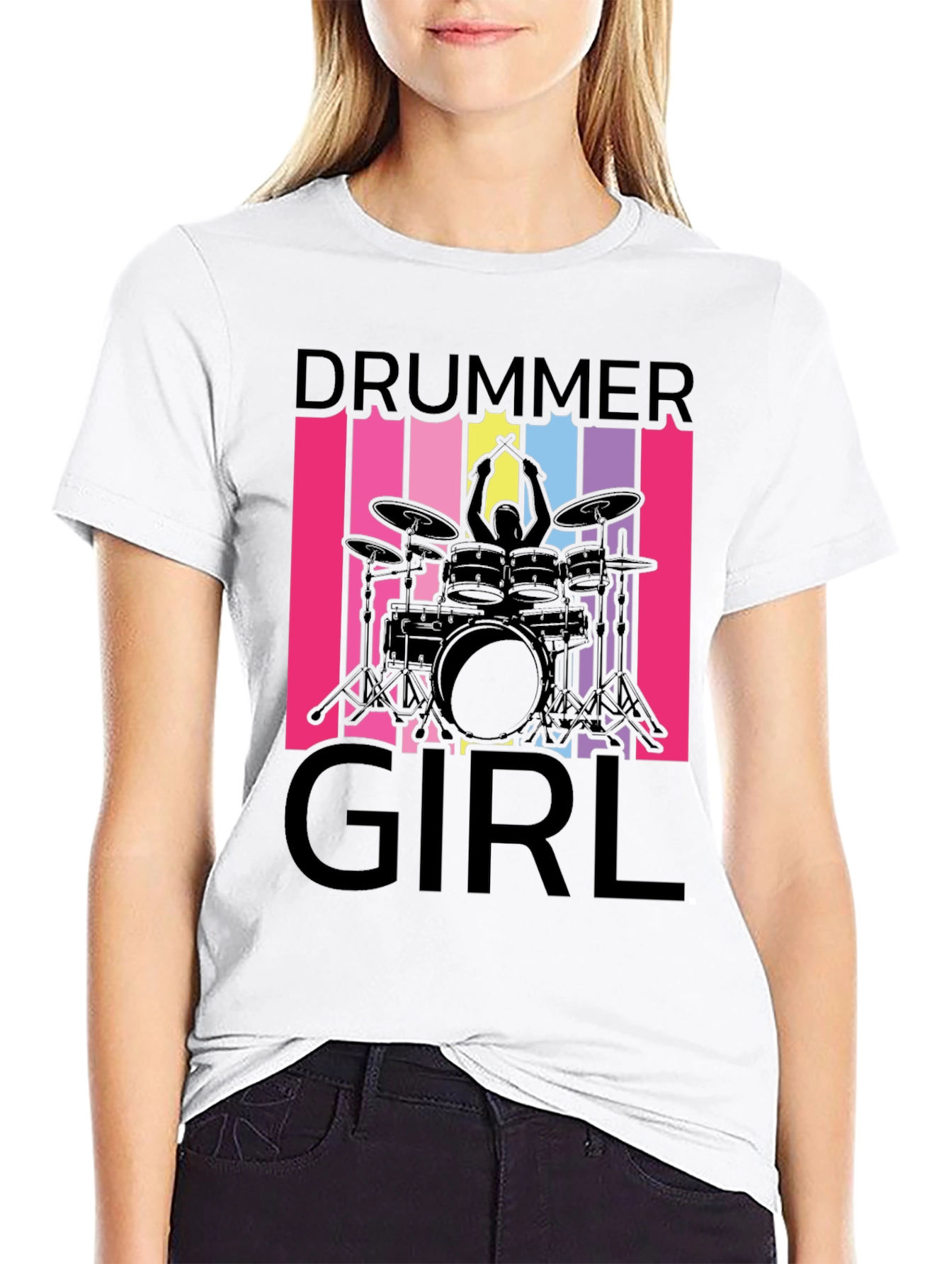 Drummer Girl T-Shirt - Music Lover Tee