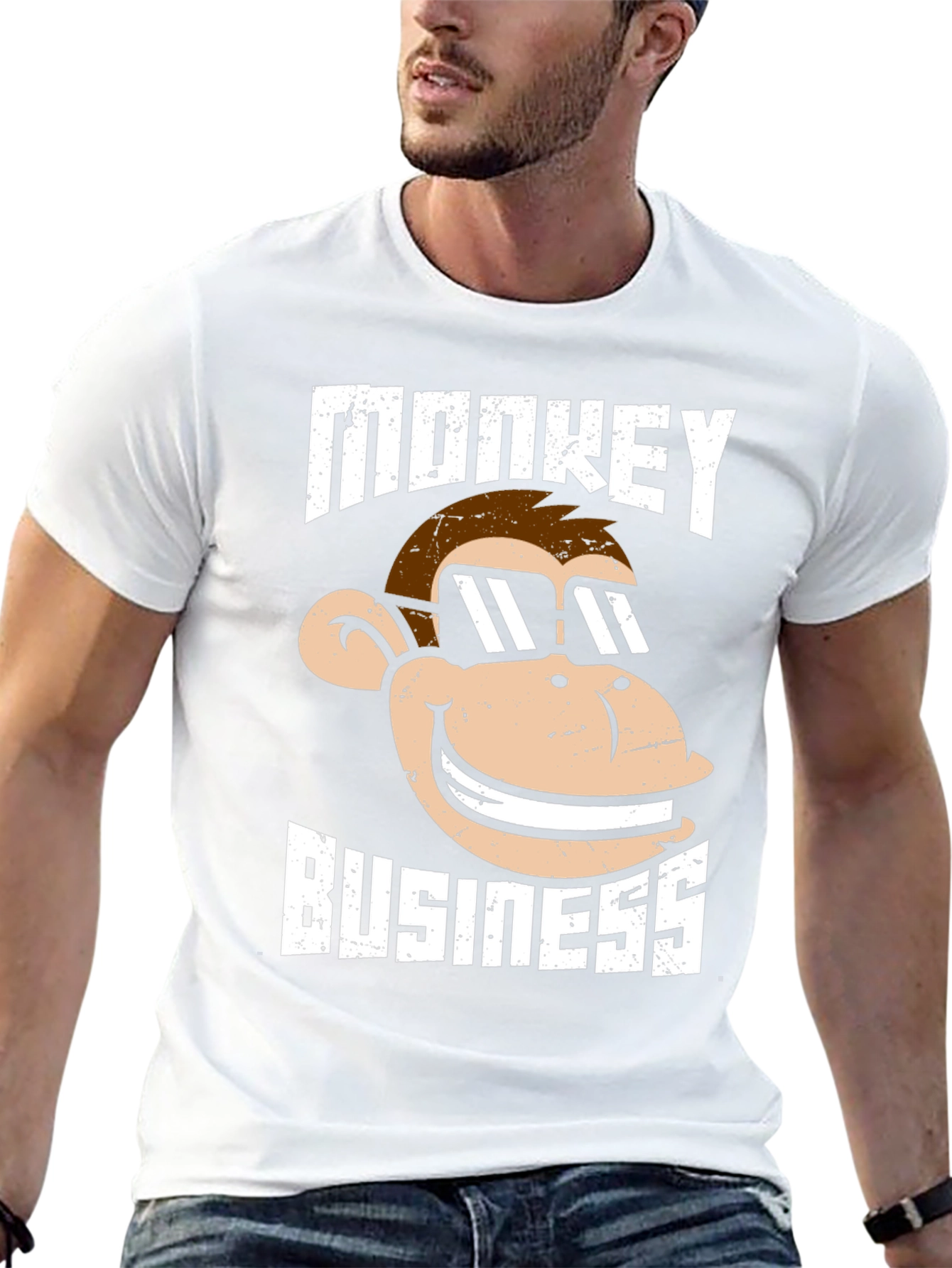 Monkey Business Graphic T-Shirt - Black