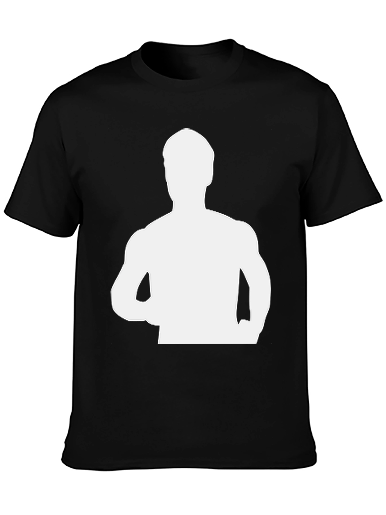 Mens Black T-Shirt with Figure Graphic