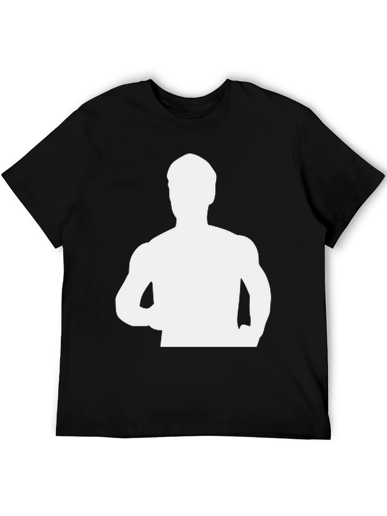 Mens Black T-Shirt with Figure Graphic