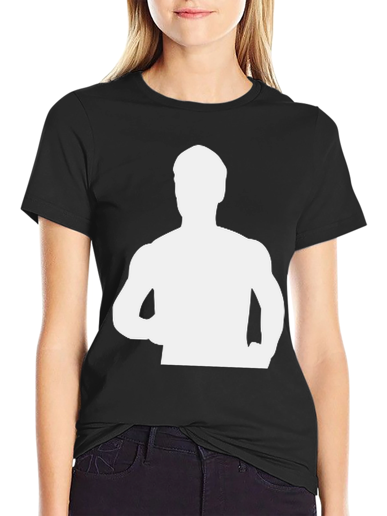 Mens Black T-Shirt with Figure Graphic