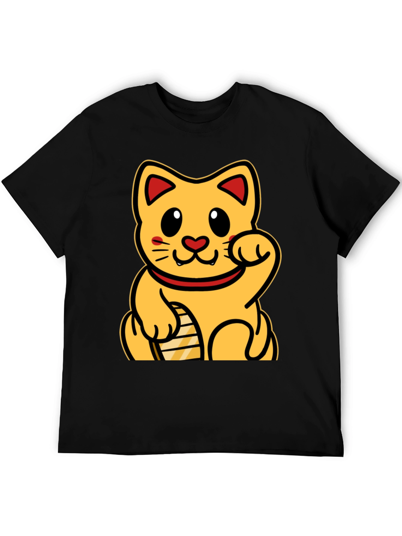 Lucky Cat Graphic T-Shirt - Black