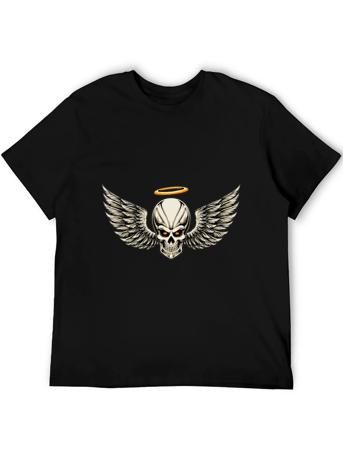 Skull Wings Graphic Tee - Black