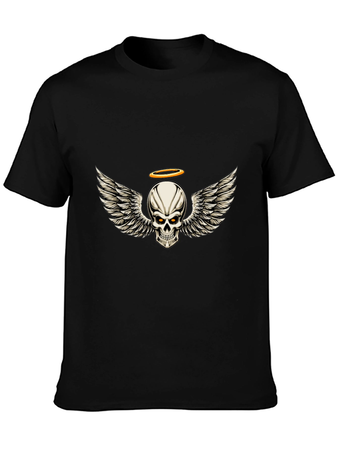 Skull Wings Graphic Tee - Black