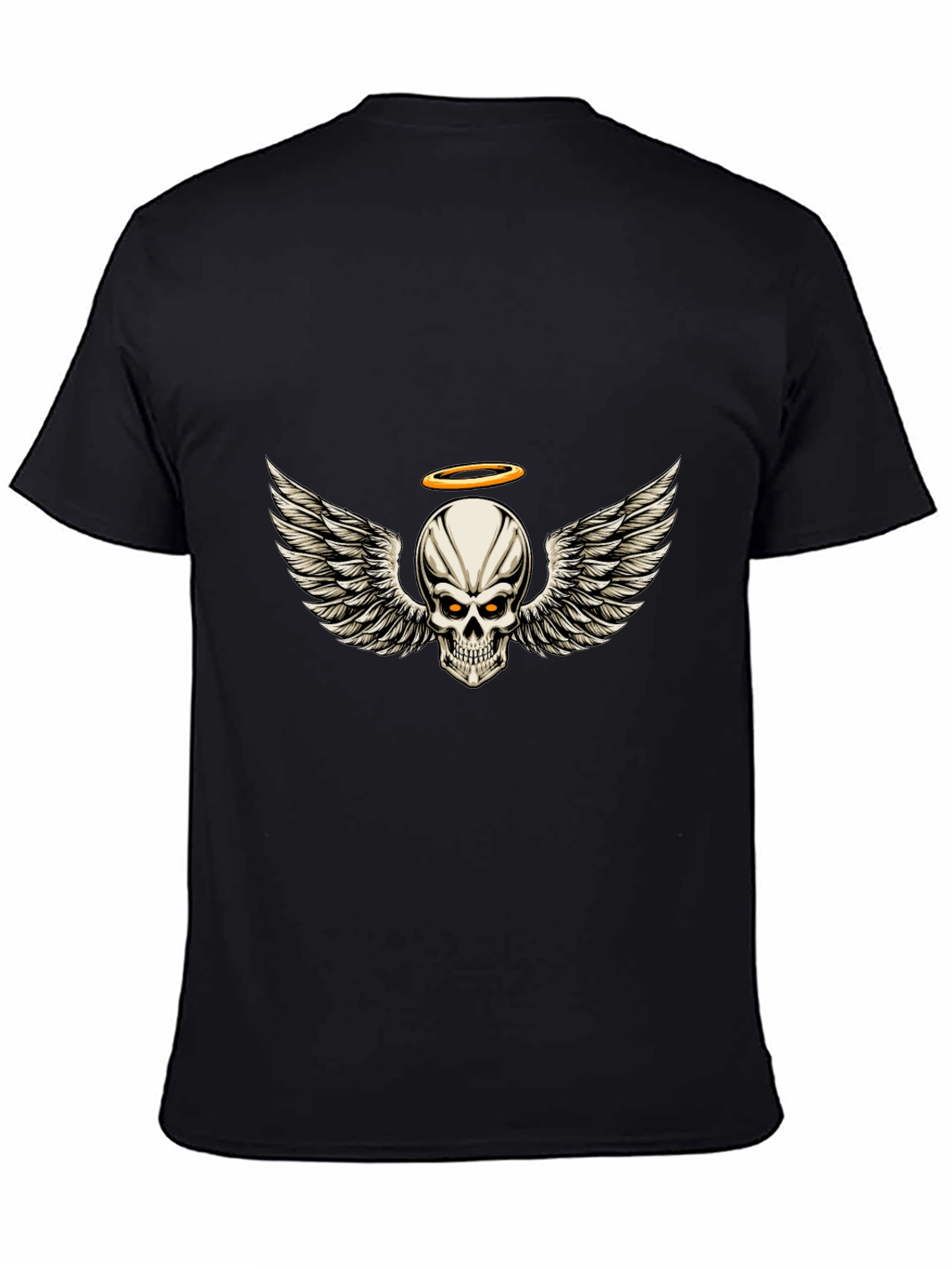 Skull Wings Graphic Tee - Black