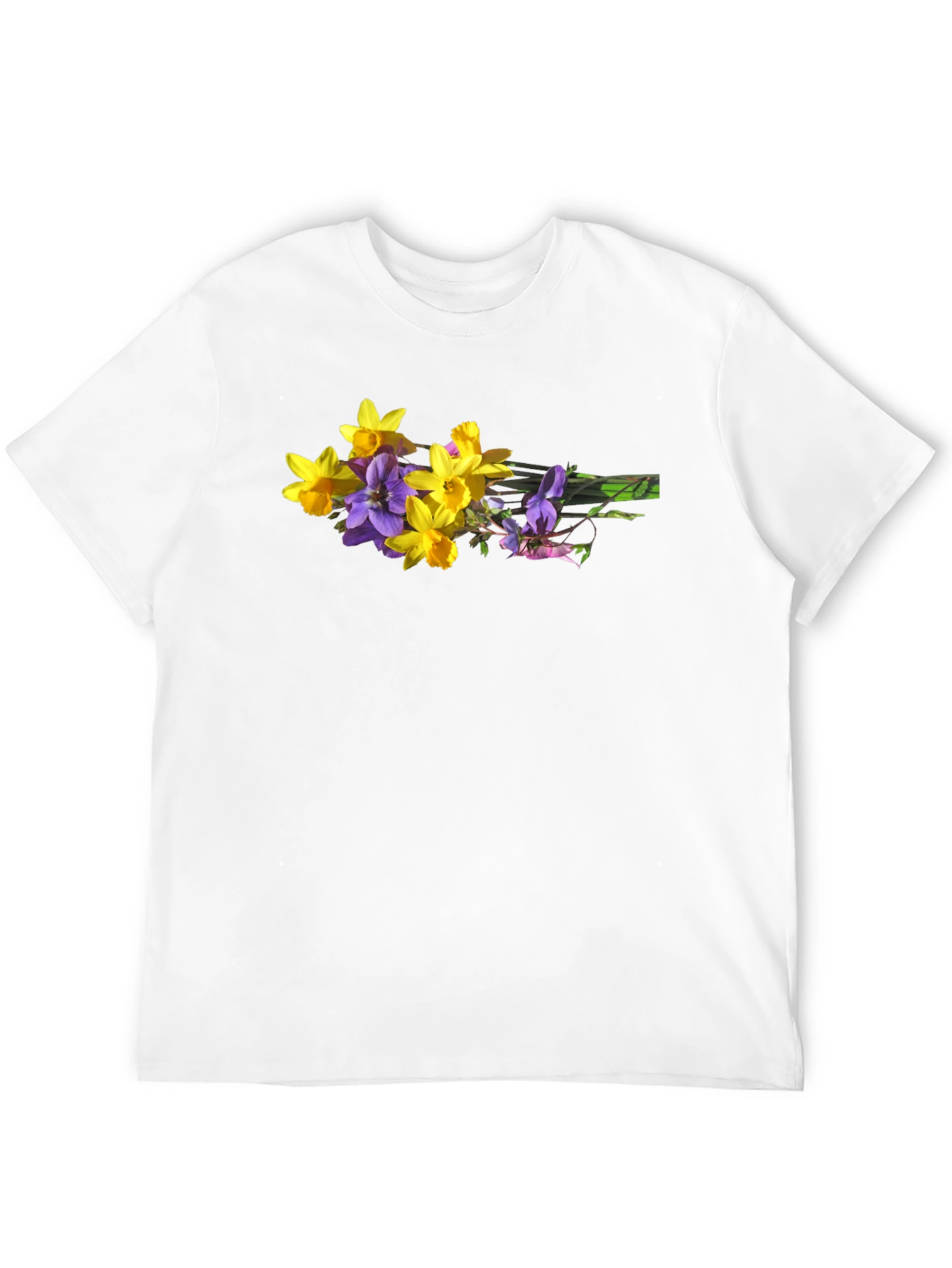 Floral T-Shirt - Daffodils and Violets Graphic Tee