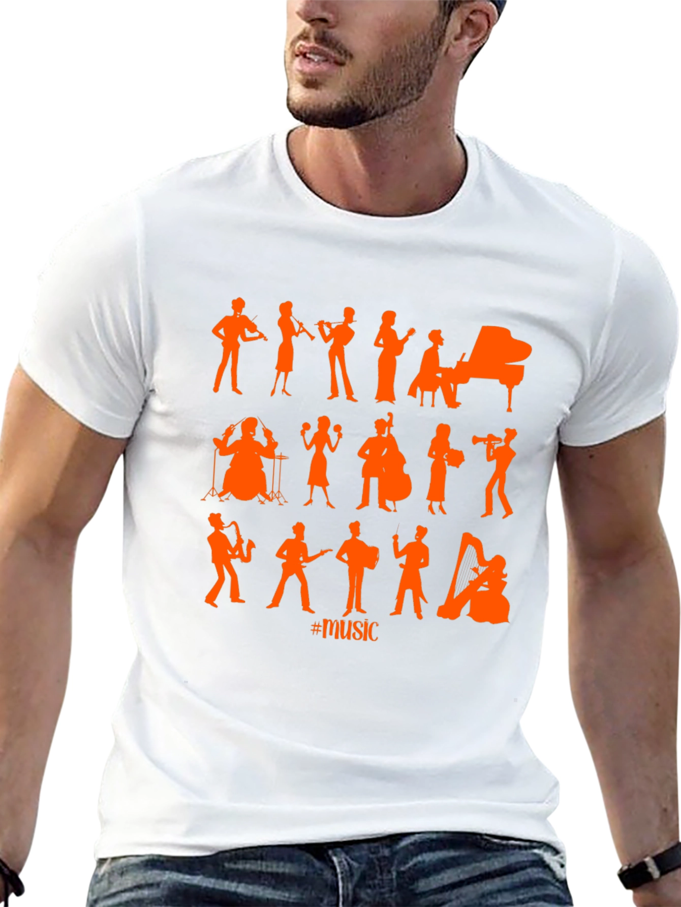 Musical Silhouette Black T-Shirt