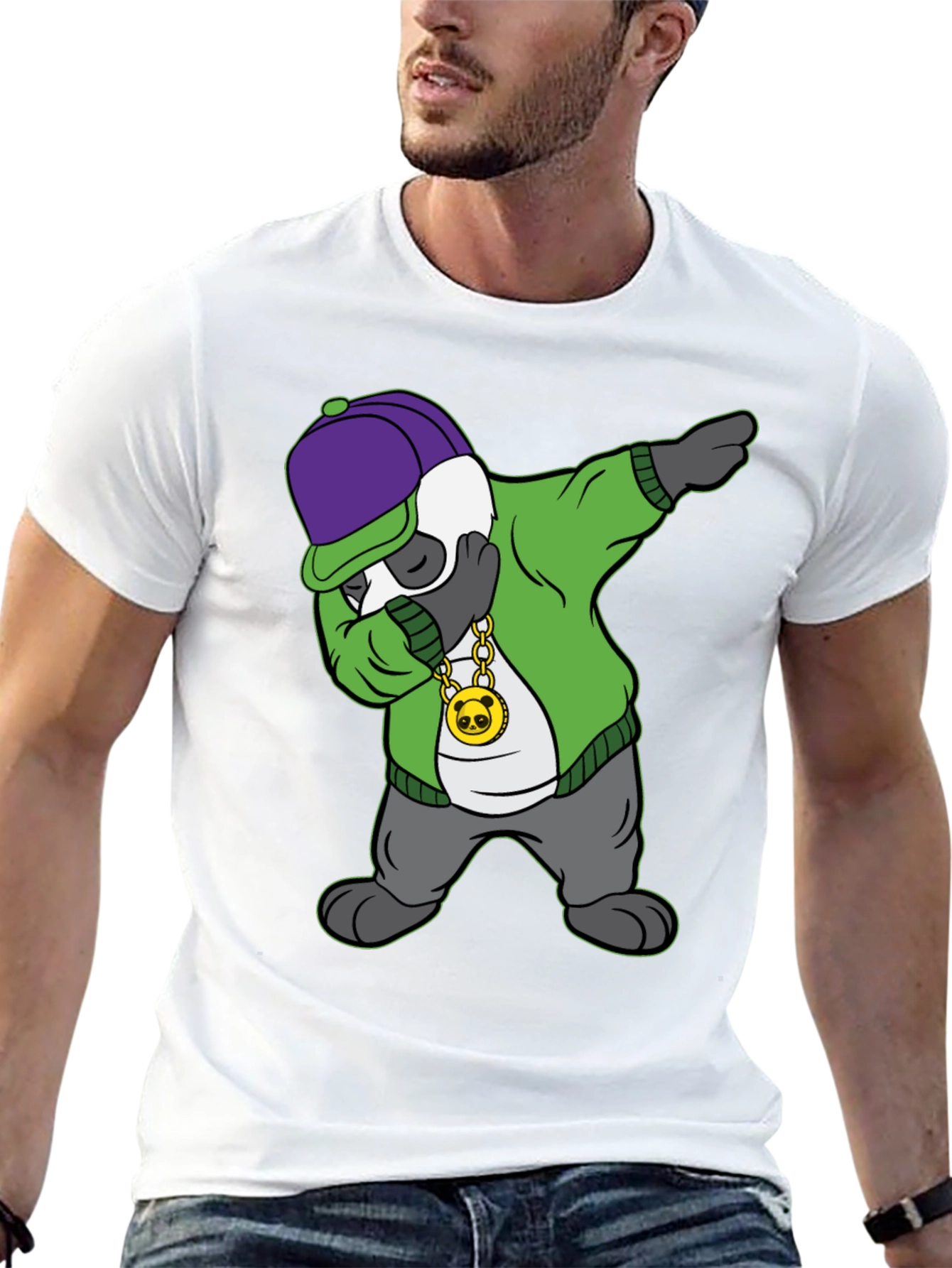 Dabbing Panda Graphic Tee - Cool Cartoon Animal Shirt