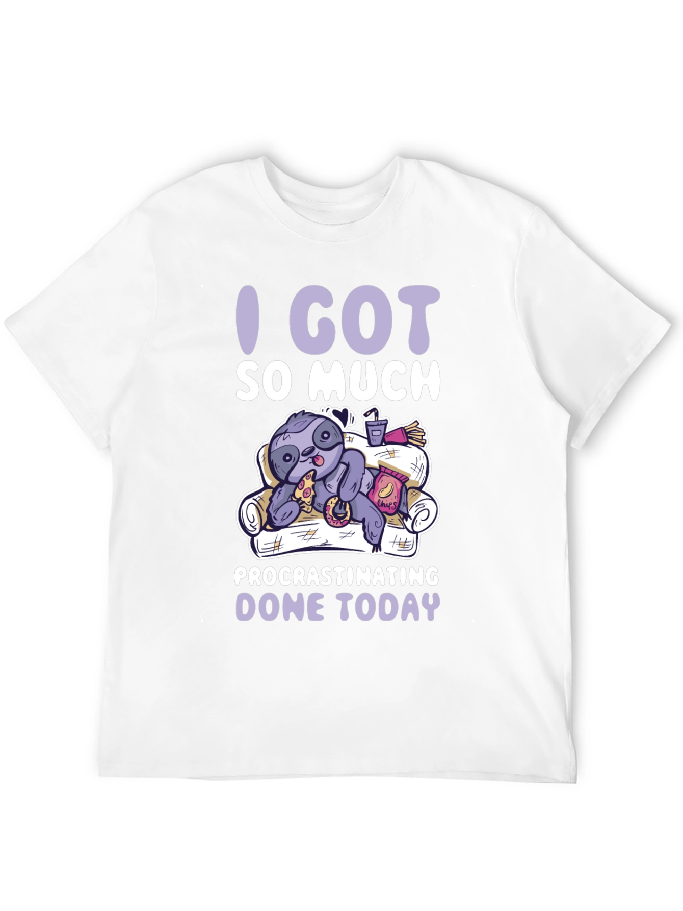 Procrastinating Sloth Graphic T-Shirt - Lazy Day Comfort