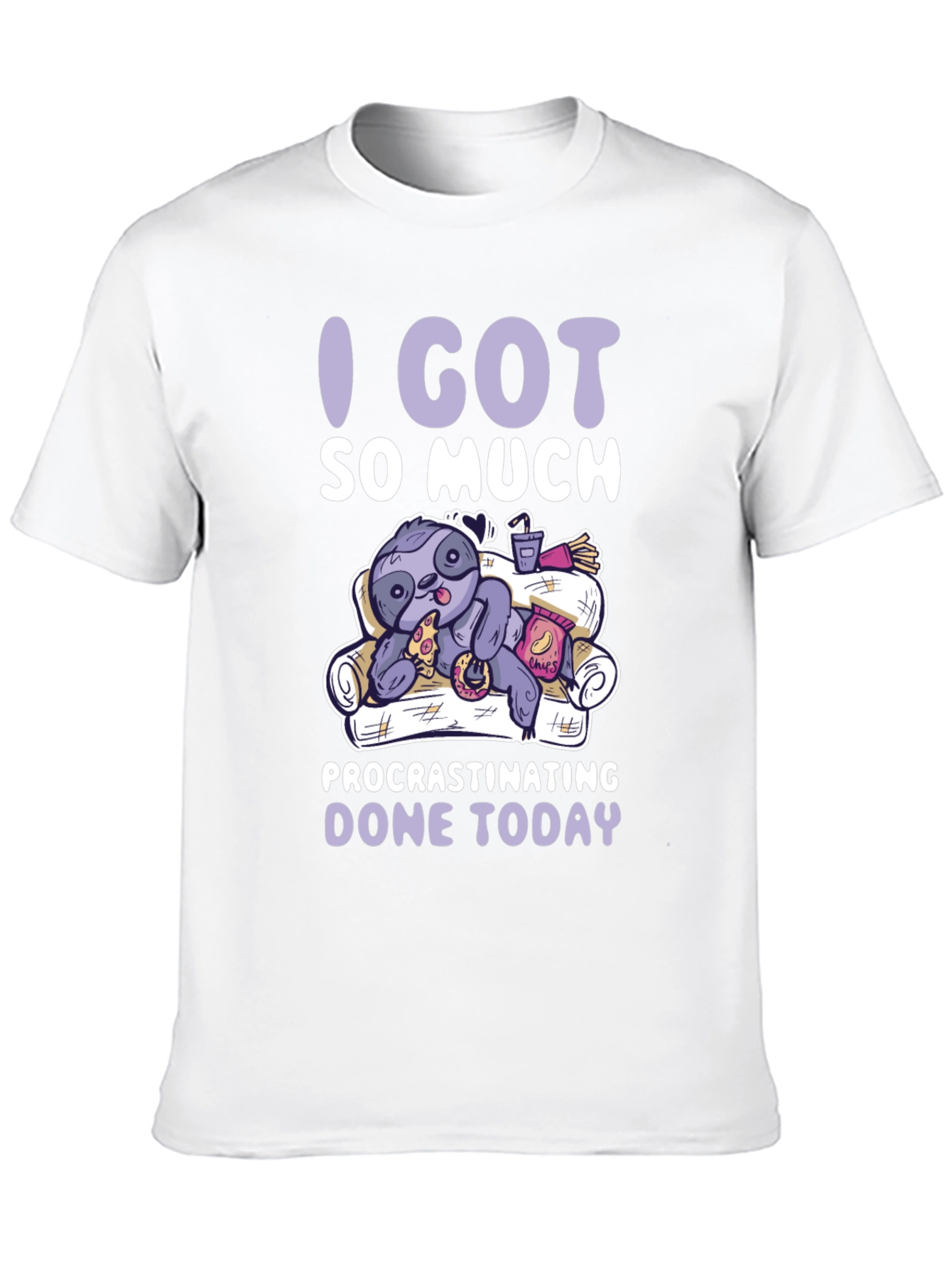 Procrastinating Sloth Graphic T-Shirt - Lazy Day Comfort