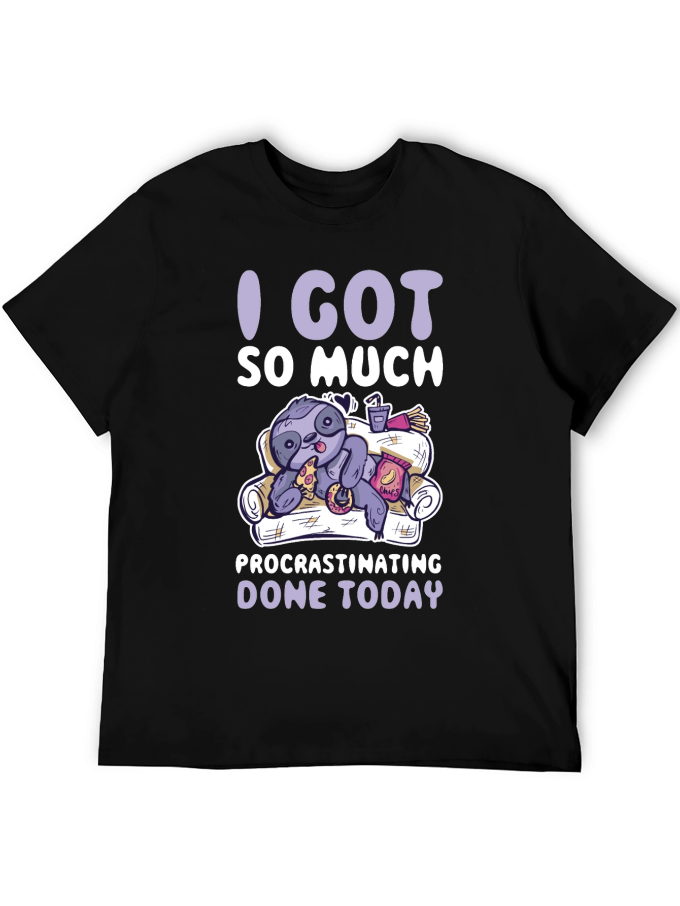 Procrastinating Sloth Graphic T-Shirt - Lazy Day Comfort