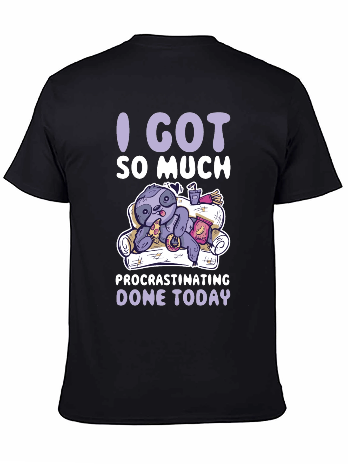 Procrastinating Sloth Graphic T-Shirt - Lazy Day Comfort