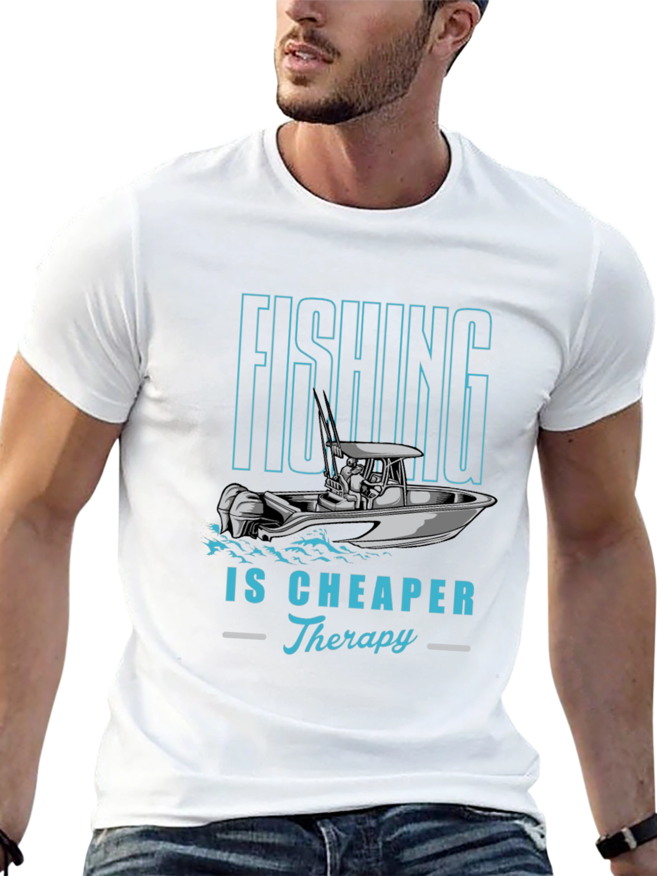 Fishing Therapy Tee - Mens Black Graphic T-Shirt