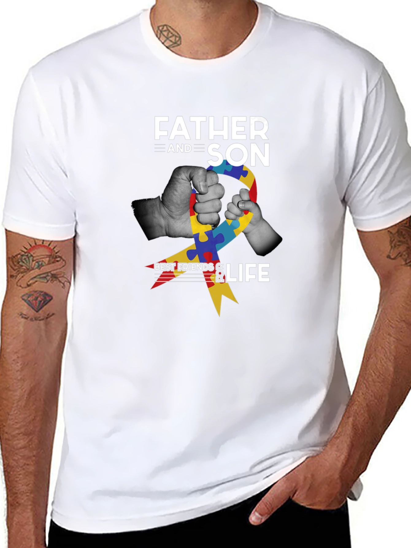 Father & Son Autism Awareness Graphic Tee