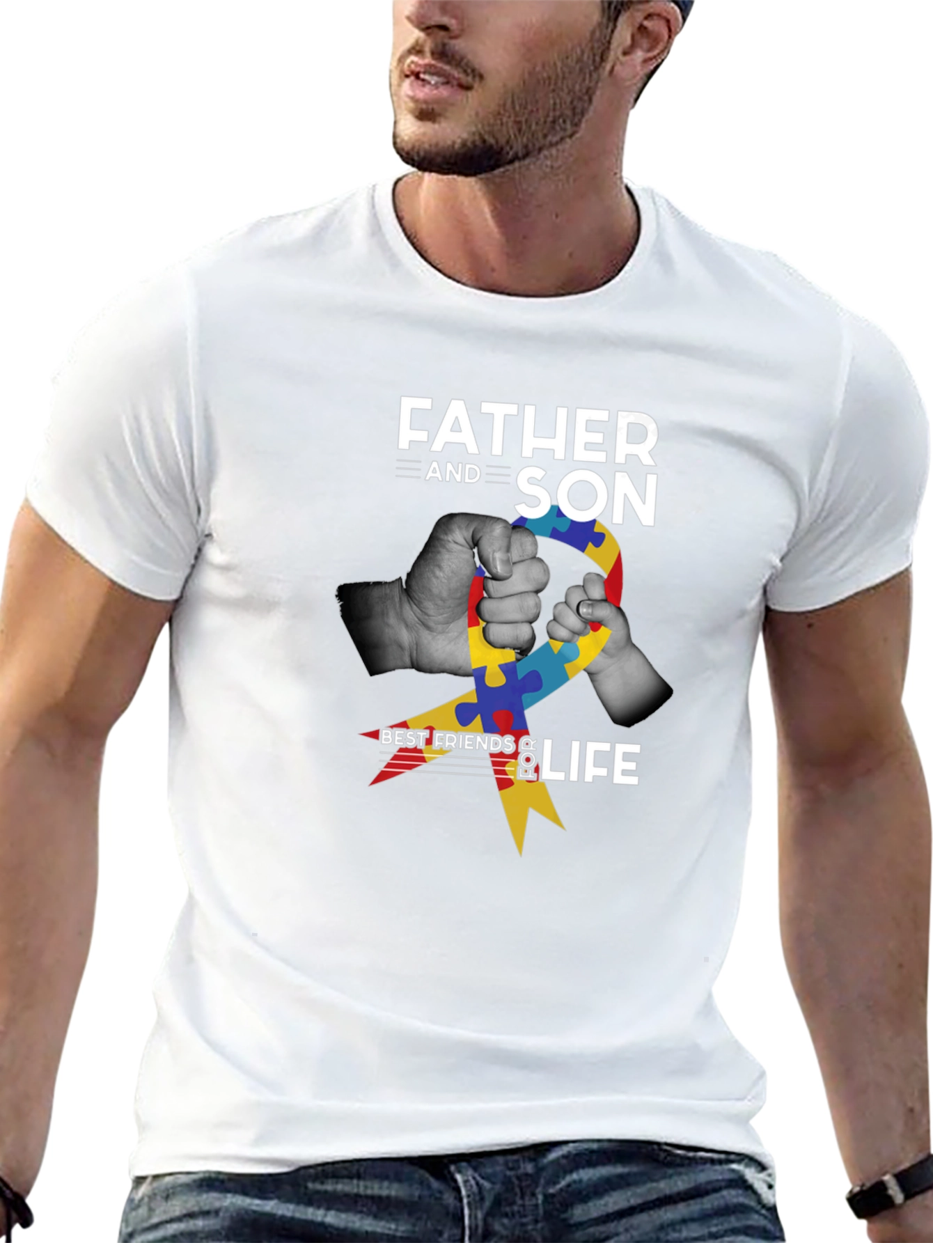 Father & Son Autism Awareness Graphic Tee