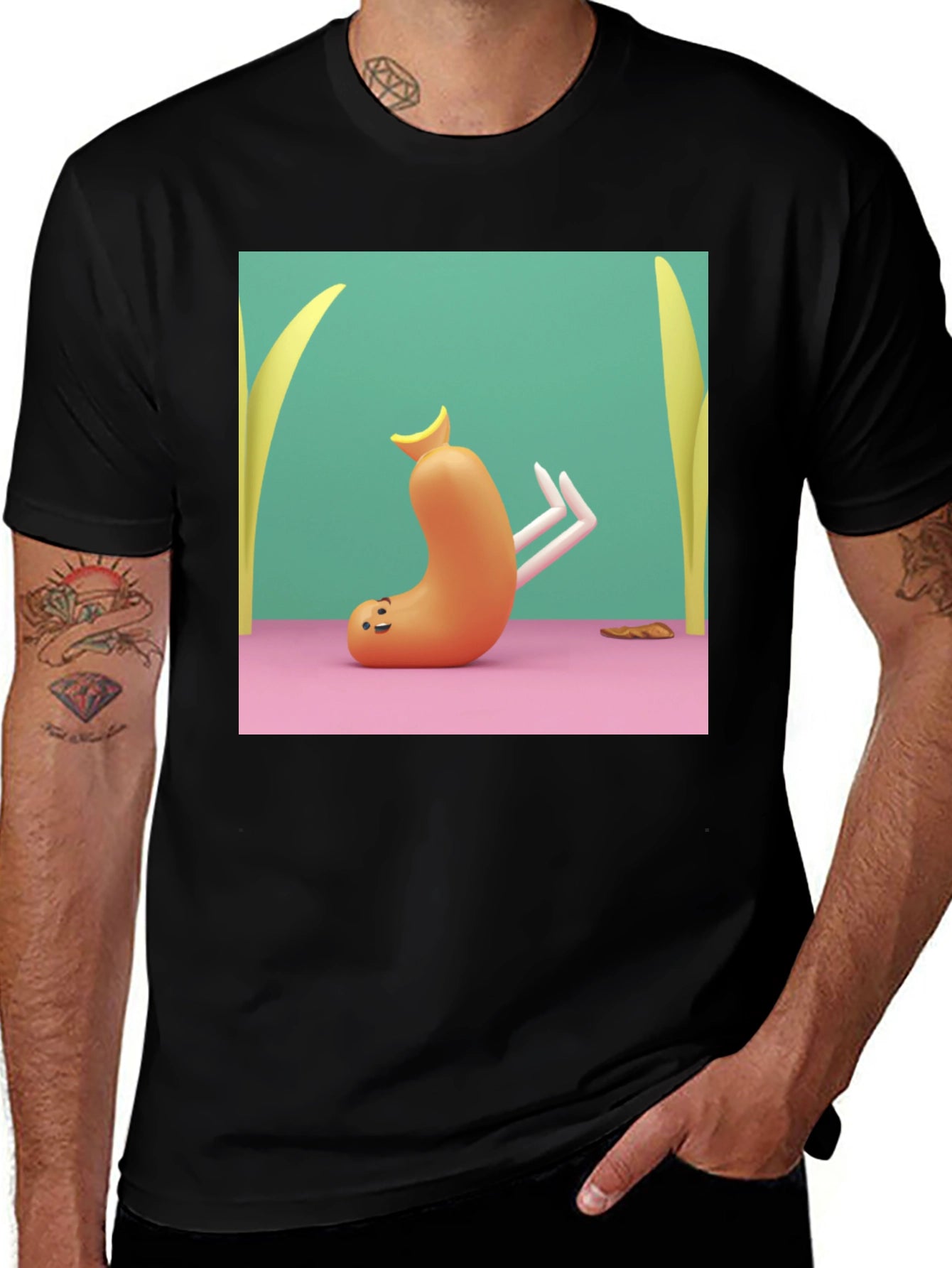 Cartoon Sausage Graphic Tee - Unique Style