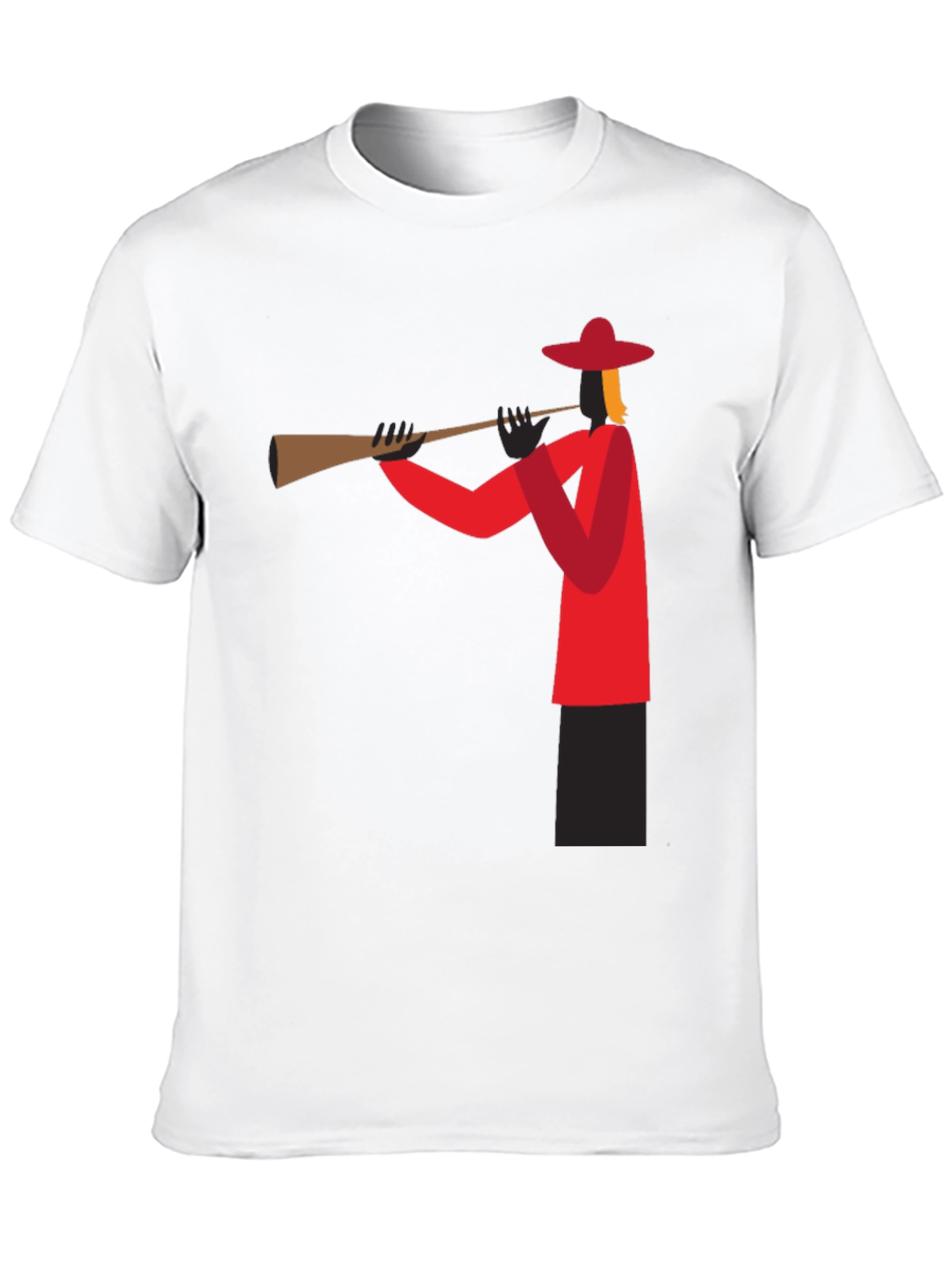 Trumpet Player Graphic Tee - Black Cotton