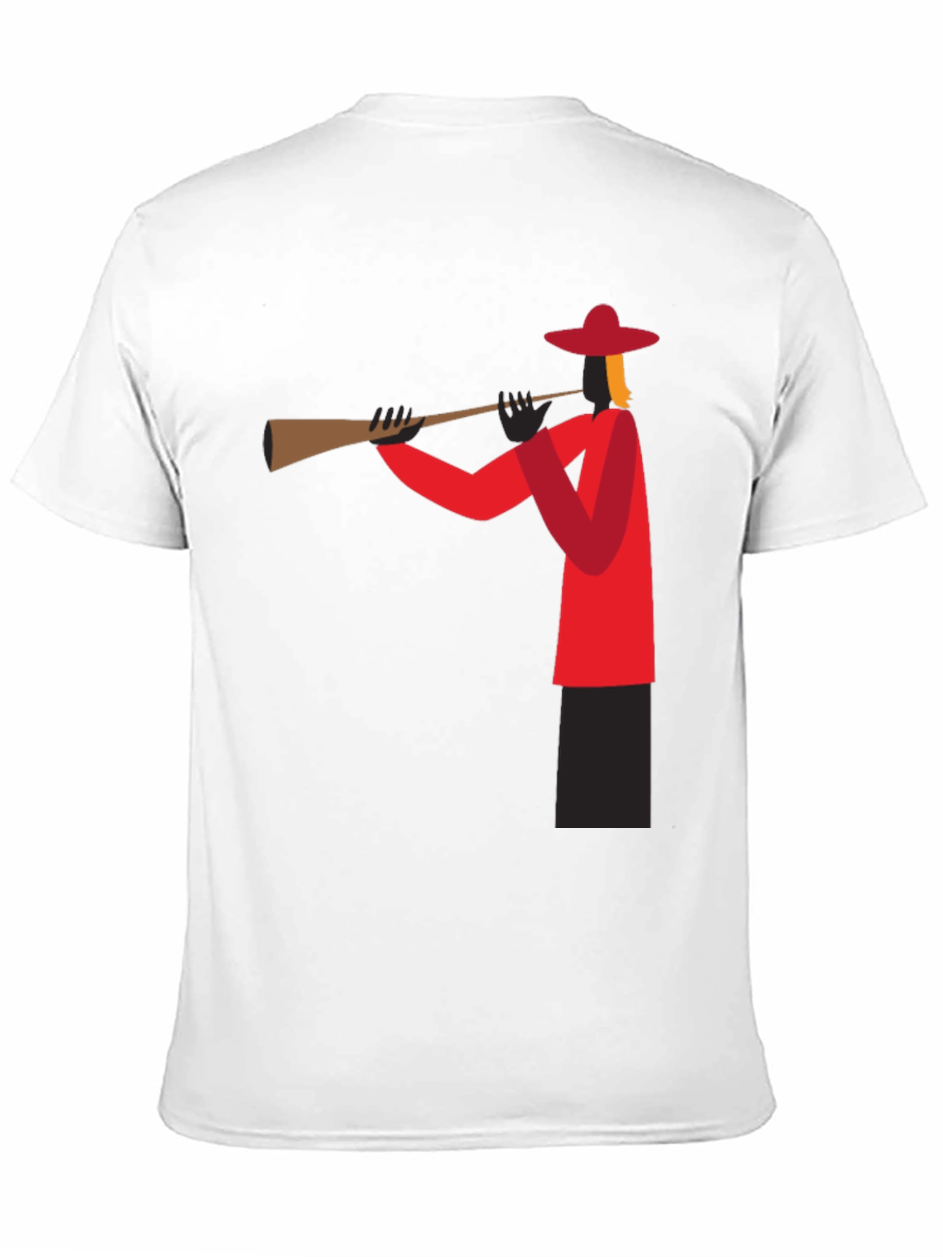 Trumpet Player Graphic Tee - Black Cotton