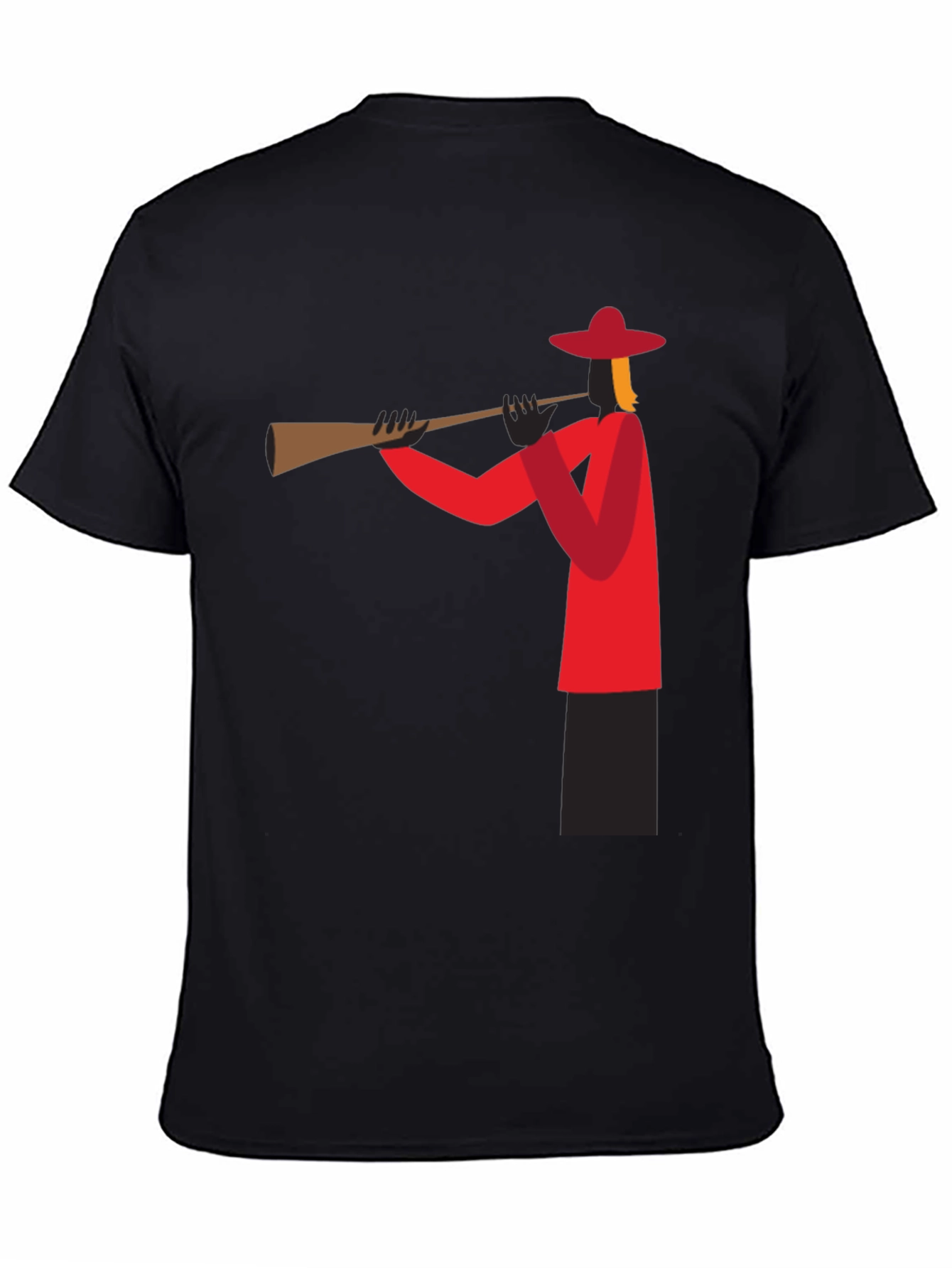 Trumpet Player Graphic Tee - Black Cotton