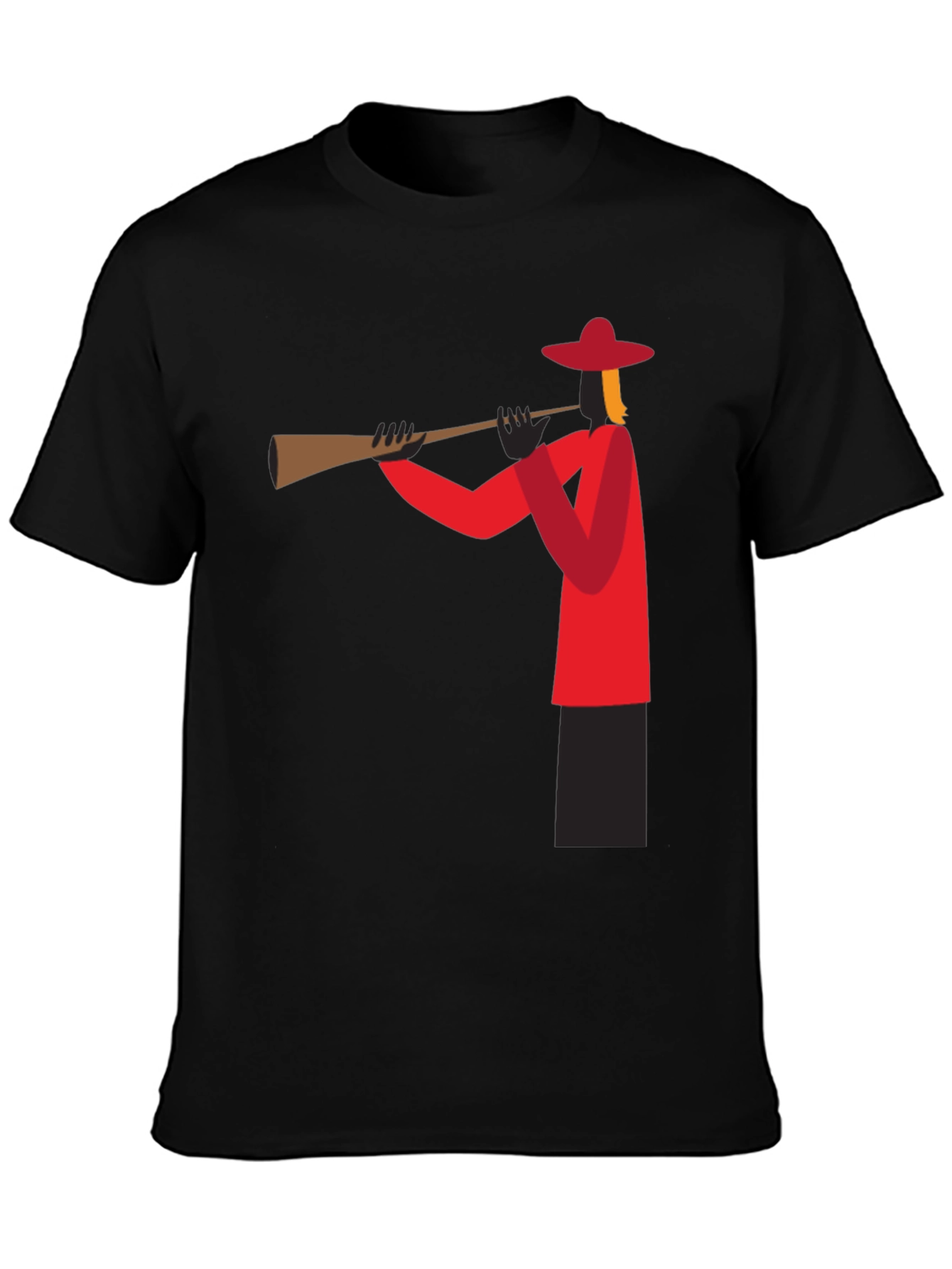Trumpet Player Graphic Tee - Black Cotton