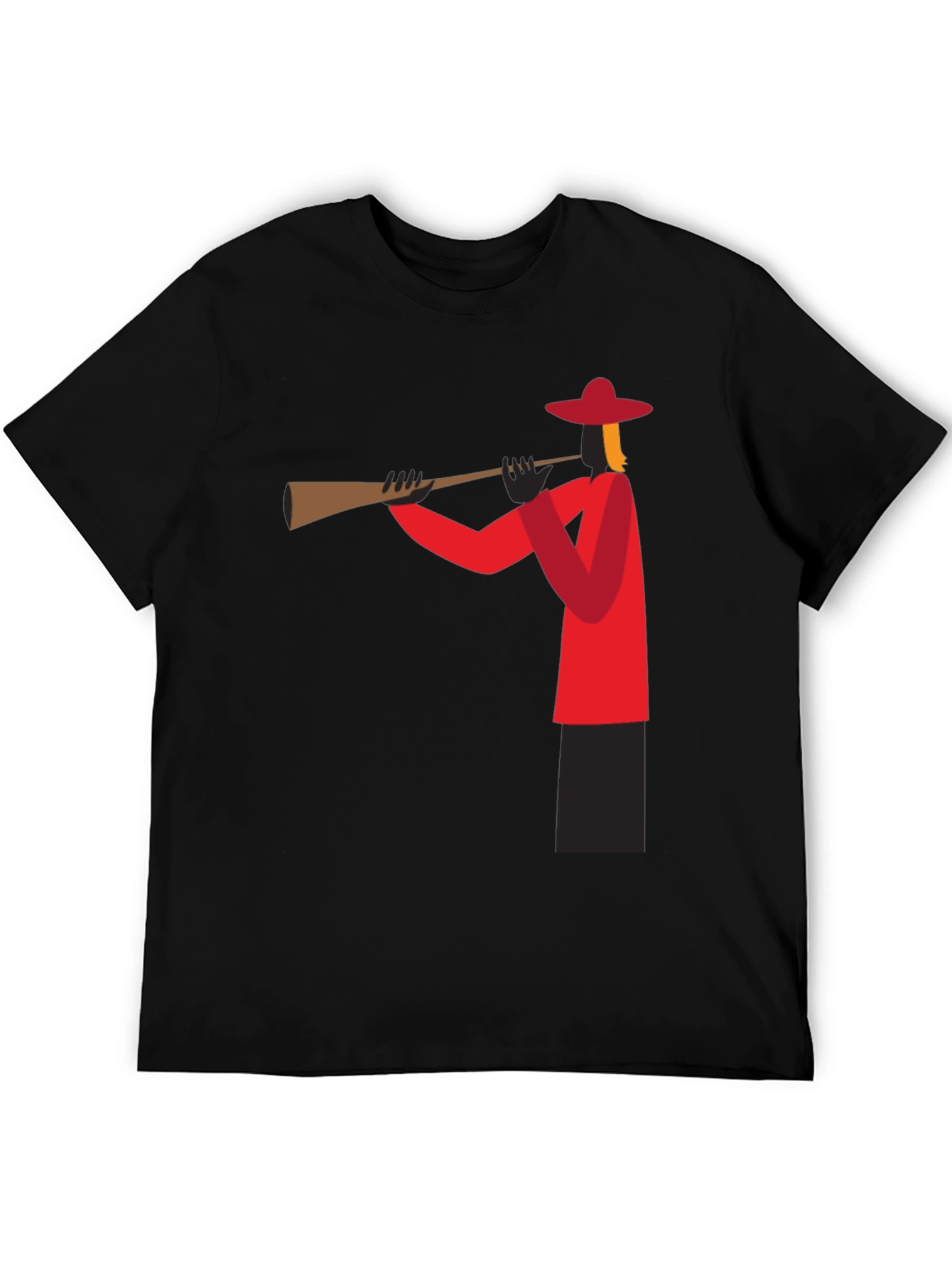 Trumpet Player Graphic Tee - Black Cotton