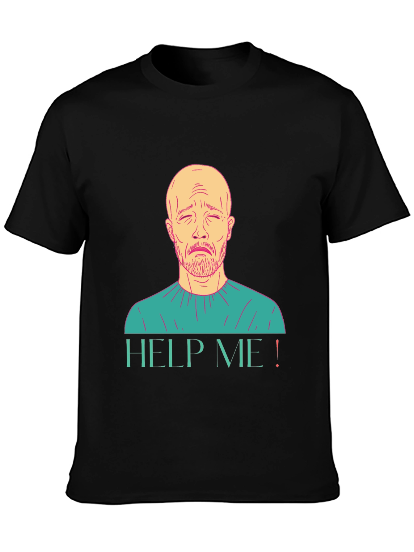 Help Me Graphic T-Shirt Sad Man Design
