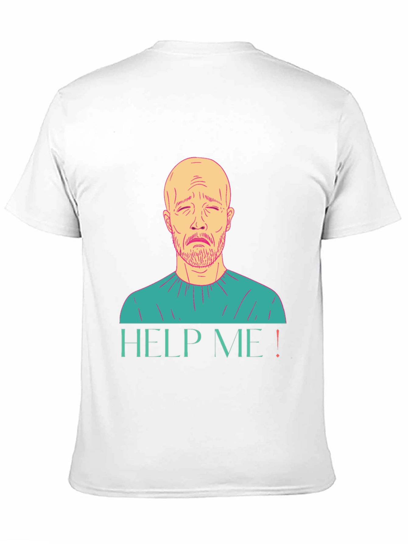 Help Me Graphic T-Shirt Sad Man Design