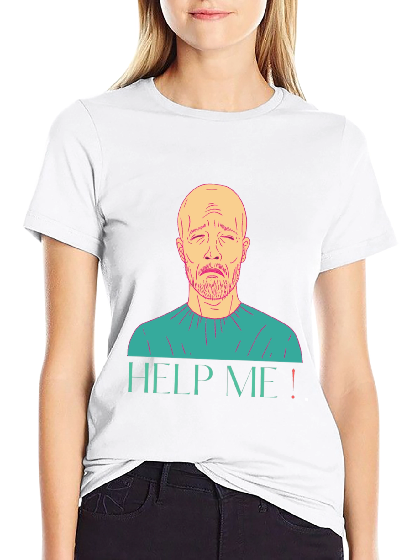 Help Me Graphic T-Shirt Sad Man Design