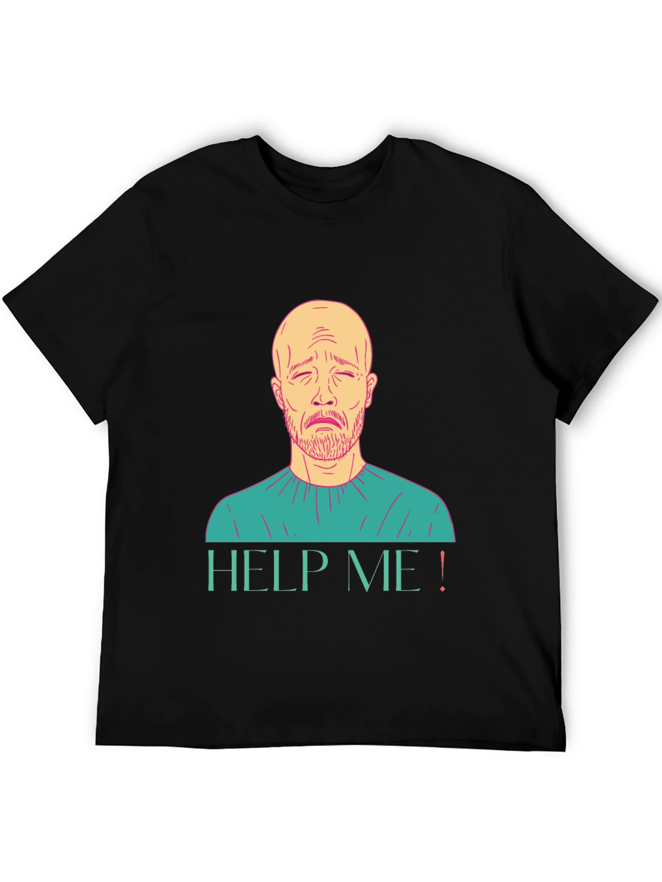 Help Me Graphic T-Shirt Sad Man Design