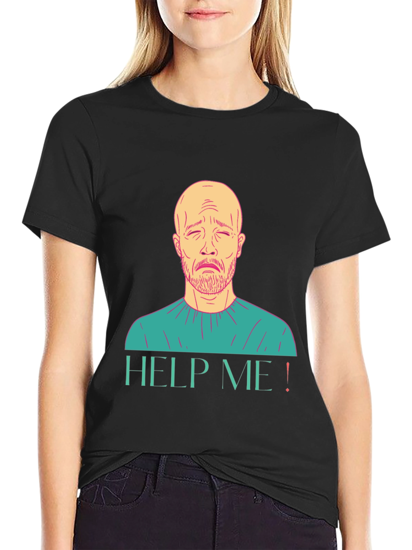 Help Me Graphic T-Shirt Sad Man Design