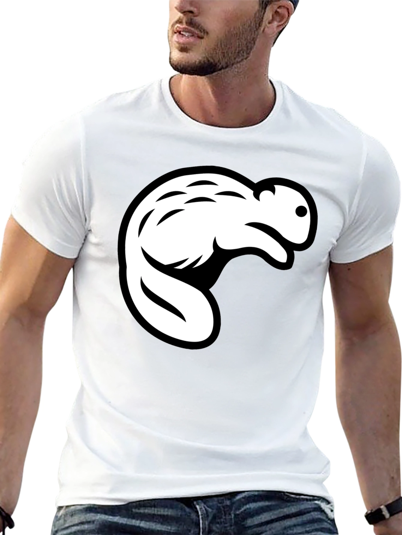Beaver Graphic Black T-Shirt - Casual Style